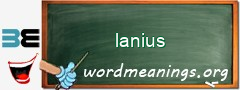 WordMeaning blackboard for lanius